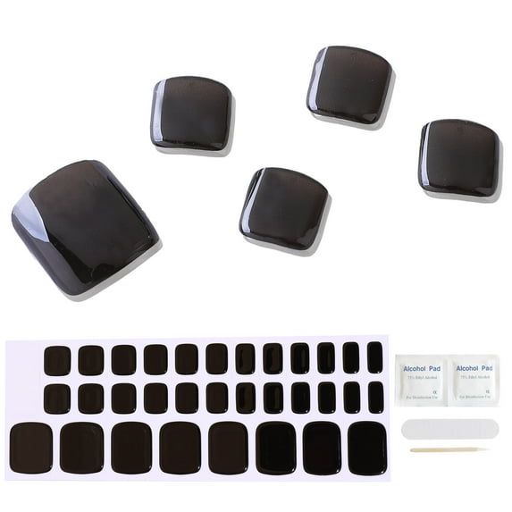 Toenail stickers nail decoration semi-cured gel nail stickers toe nails manicure stickers solid color-black