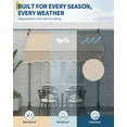 thumbnail image 4 of BouPower 118"x118" Manual Retractable Awning, Freestanding Patio Awning with Crank Handle, Waterproof Retractable Shades Awnings with Height & Angle Adjustable, for Balcony, Deck, Grey/Black/Khaki, 4 of 7