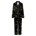 thumbnail image 4 of Jkety Silk Matching Christmas Pajamas for Family Striped Button Down Shirt and Pants Silky Satin Xmas Pjs Sets for Pictures, 4 of 5