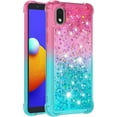 thumbnail image 3 of Samsung Galaxy A01 Core Case,Creativity Clear Gradient Quicksand Glitter Flowing Liquid Floating TPU Case Bling Diamond Sparkle Cover for Samsung Galaxy A01 Core JB Powder Blue, 3 of 14