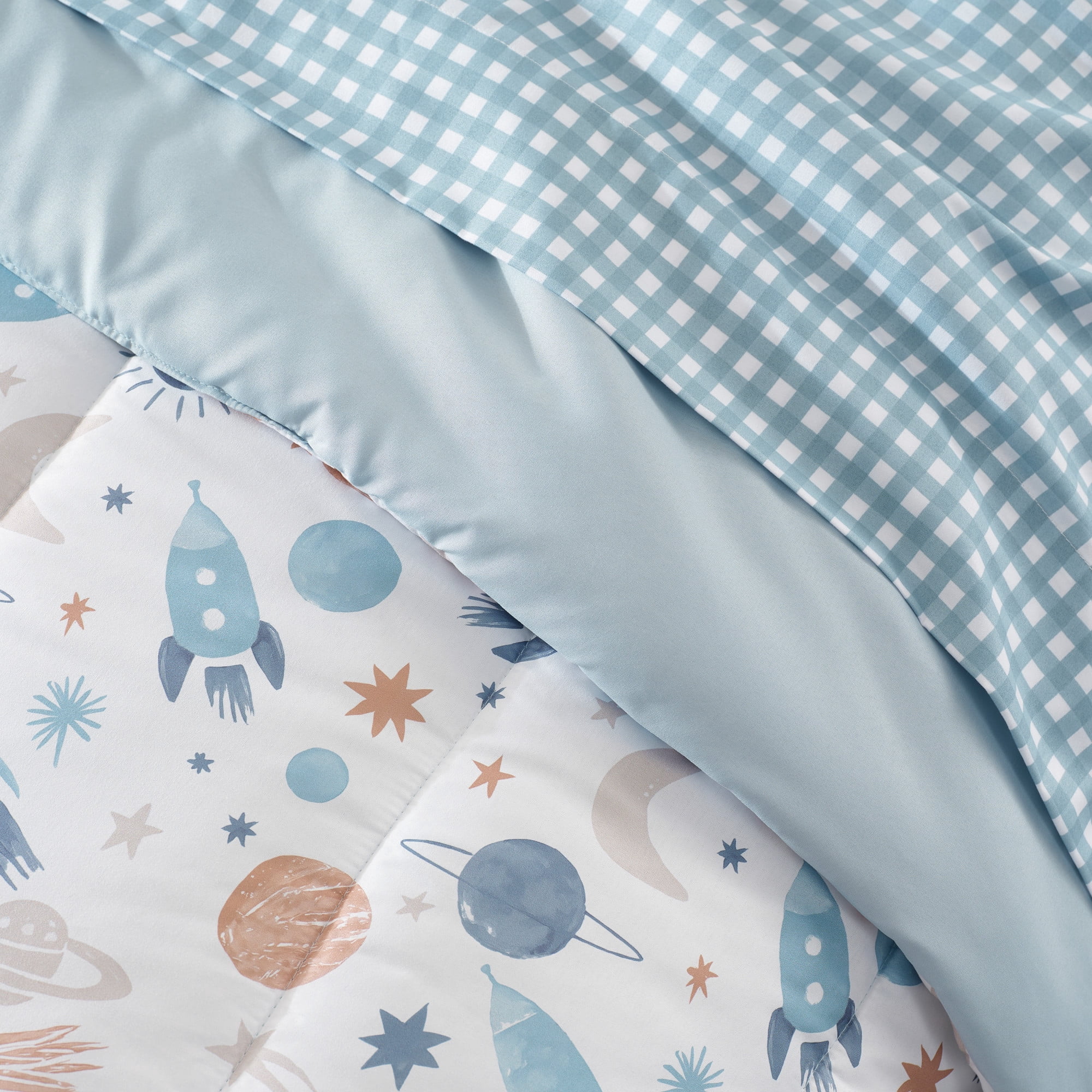 Dream Factory 5-Piece Milky Way Bed in a Bag, Blue, Twin
