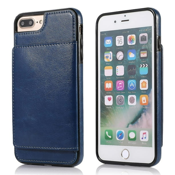 Funda de piel sintética con tarjetero para iPhone 7 Plus y 8 Plus