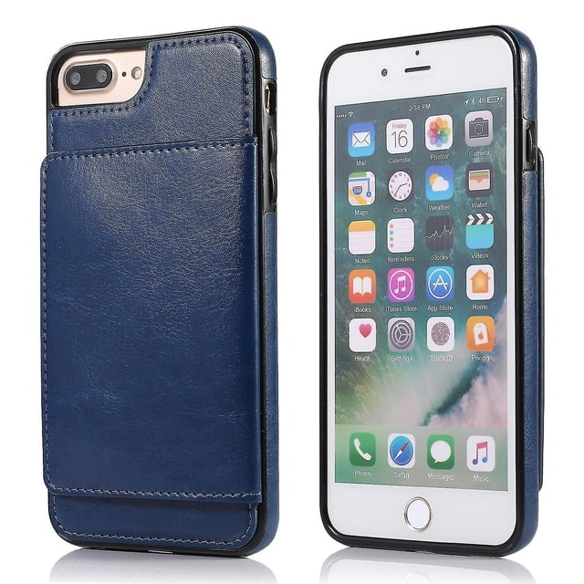 Funda de piel sintética con tarjetero para iPhone 7 Plus y 8 Plus