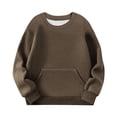thumbnail image 6 of Ecqkame Girls Casual Crewneck Sweatshirts Kids Long Sleeve Oversized Fashion Pullover Tops Loose Drop Shoulder Sleeves Sweatshirt 2-14 Years Coffee 10 Year, 6 of 6