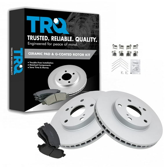 TRQ Front Ceramic Brake Pad & G-Coated Rotor Kit w/Chemicals for Toyota Lexus BKA16151 Fits select: 1999-2001 TOYOTA CAMRY, 1998-2003 TOYOTA SIENNA