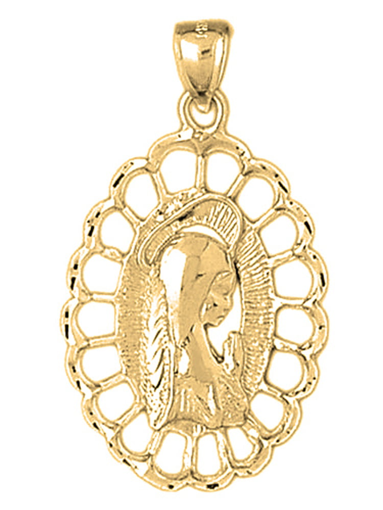 Jewels Obsession Mother Mary Necklace 14K Rose Gold-plated 925 Silver Mother Mary Pendant with 16 Necklace 