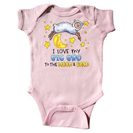 

Inktastic I Love my Big Bro to the Moon and Back Cute Sheep Gift Baby Boy or Baby Girl Bodysuit