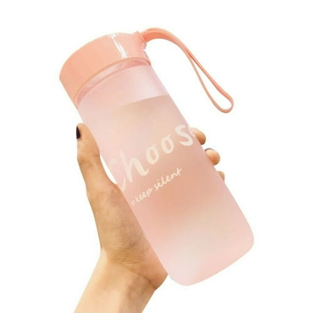 

600ml Sport Water Bottle BPA-Free Leak-Proof Plastic Bottle for Yoga Cycling 600ml Frosted Pink