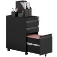thumbnail image 1 of Vinsett 3 Drawer File Cabinet Steel Filing Cabinet A4 Legal Letter Black, 1 of 10