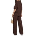 thumbnail image 4 of Sundazz Two Piece Sets for Women Summer Matching Lounge Sets Short Sleeve Tops and Wide Leg Pants Travel Vacation Outfits, 4 of 8