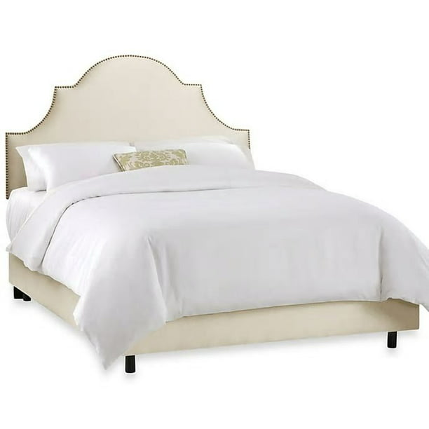 Queen Nail On High Arch Notched Bed, High Arch Tufted Headboard