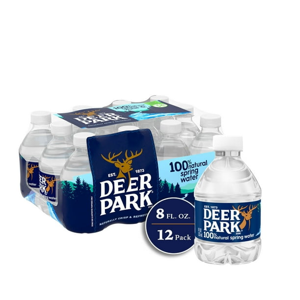 Deer Park 100 Natural Spring Bottled Drinking Water, 8 Fl Oz, 12 Count