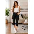 thumbnail image 6 of Jvini Women's Pull On Capri Pants Stretch Knit Denim Jeggings With Pockets, 6 of 6