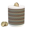 thumbnail image 1 of Boho Piggy Bank, Geometric Composition with Bullseye Circles Triangles and Rhombuses Pattern, Ceramic Coin Bank Money Box for Cash Saving, 3.6" X 3.2", Multicolor, by Ambesonne, 1 of 4
