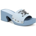 thumbnail image 2 of Sam Edelman Francina Pale Blue Platform Slip On Slide Block Heeled Mule Sandals (PALE BLUE, 9), 2 of 6
