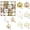 Gold White, variant on 44 Pcs Christmas Ball Ornaments, Shatter-Resistant Plastic Xmas Tree Decorations with Balls and Stars for Wreath, Garland, Home and Party, Multicolor