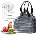 thumbnail image 4 of Boho Bohemia Geometric Line Art Drawstring Lunch Bag Women - Drawstring Lunch Bag Insulated for Work Office - Stain-Resistant Large Lunchbags for Women with Multi-Pockets, 4 of 6