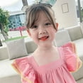 thumbnail image 6 of Esho Toddler Girls Sweet A Line Dresses Kids Ruffled Sleeve Beach Sundress Party Dress 3-8T, 6 of 6