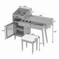 thumbnail image 6 of DreamBuck Modern Makeup Vanity Desk with Drawers, Cabinet & Charging Port, Space-saving Dressing Table Set with Stool for Small Places, Walnut, 6 of 8