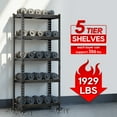 thumbnail image 3 of BestOffice 15.7 D x 35.4 W x 72 H 5-Tier Steel and Wood Material Strong Load-bearing 1930LBS Garage Storage Rack, 3 of 8