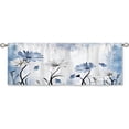 thumbnail image 5 of Rustic Blue Daisy Floral Curtain Valance for Window Treatments Farmhouse Flower Rod Pocket Kitchen Treatment Butterfly Country Drapes for Bathroom Bedroom Living Room 1 Panel (54x18 Inch), 5 of 5