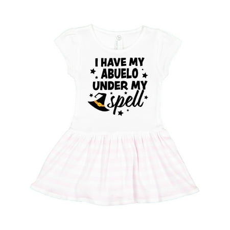 

Inktastic I Have My Abuelo Under My Spell with Cute Witch Hat Gift Toddler Girl Dress