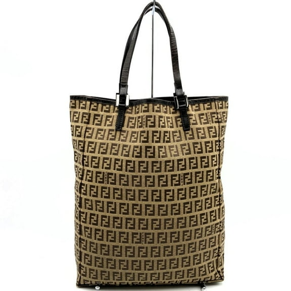 Pre-Owned FENDI 8BH006019 Tote Bag, Nylon Canvas, Brown, Zucchino, Women's, Men's (Good)