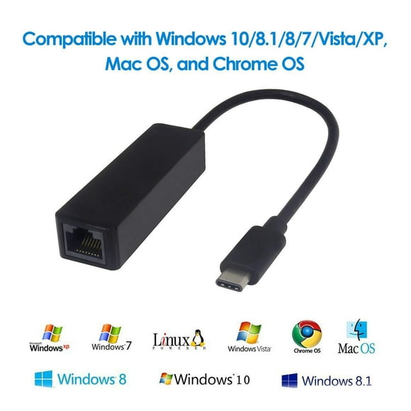 UniLink (TM) USB 3.1 Type C à 10/100/1000 Gigabit Ethernet LAN Adaptateur Réseau, USB3.1 à RJ45 pour Macbook 12" et Autres Appareils Compatibles.
