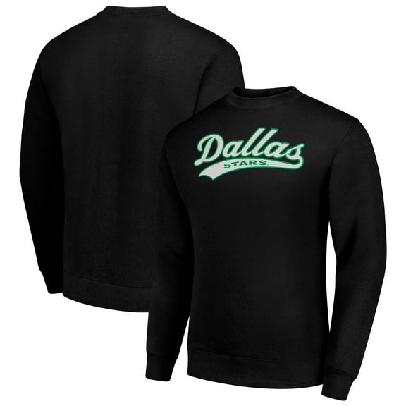 Men's Starter Black Dallas Stars Tailsweep City Pullover Sweatshirt