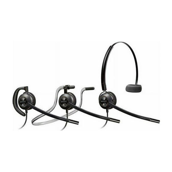 Plantronics - EncorePro HW540 Convertible Headet - Wired Convertible (3 wearing styles) Headset with Boom Mic - Connect to your PC and/or Deskphone