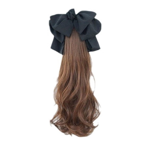 22 Inch Wavy Curly Bow Wig Ponytail Claw Clip for Women Perfect for Parties and Daily Wear