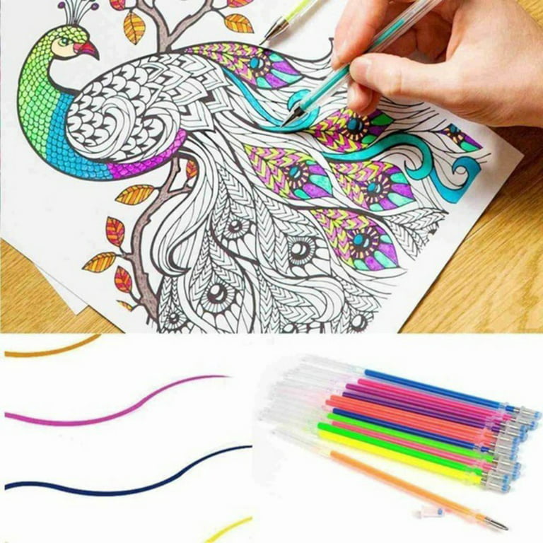 Glitter Gel Pens for Adult Coloring Books 96 Pack - 48 Artist