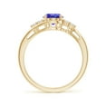 thumbnail image 2 of ANGARA Natural 1.25 ct Tanzanite Bypass Ring with Trio Diamond Accents in 14K Yellow Gold for Women (Size-8x6mm) | December Birthstone, Anniversary, Jewelry Gift for Women | Natural Tanzanite Ring, 2 of 9
