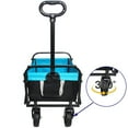 thumbnail image 4 of Folding Wagon Garden Shopping Beach Cart (black+blue), 4 of 7