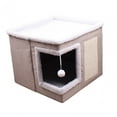 thumbnail image 4 of Casa para Gatos jinwen Rascador con Pelota Cama Cueva Plegable Caqui 41 x 41 x 35 cm, 4 of 8