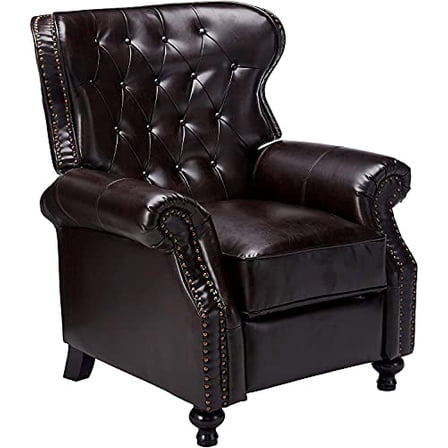 Great Deal Furniture 296610 Waldo Brown Leather Recliner Club Chair