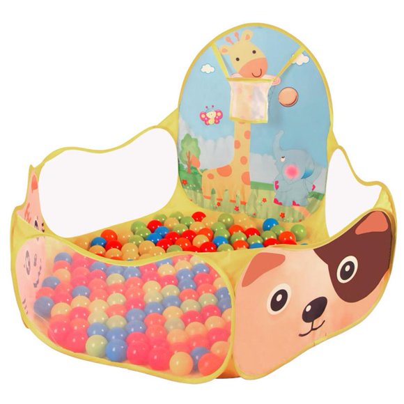 DEBGFS Kids Indoor Pop Up Ball Play Tent PortableFun Playhouse Ball Pit Pool Playpen with Basketball Hoop-Balls Not Included