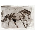 thumbnail image 2 of Orlov, Irena 24x18 Gold Ornate Wood Framed with Double Matting Museum Art Print Titled - Running Brown Horse, 2 of 4