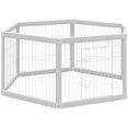 thumbnail image 1 of PawHut Parc pour Animaux Robuste avec Porte, 6 Panneaux Pliables pour Chien, Blanc, 1 of 10