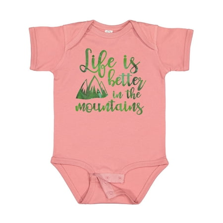 

Inktastic Life s Better Mountains Gift Baby Girl Bodysuit