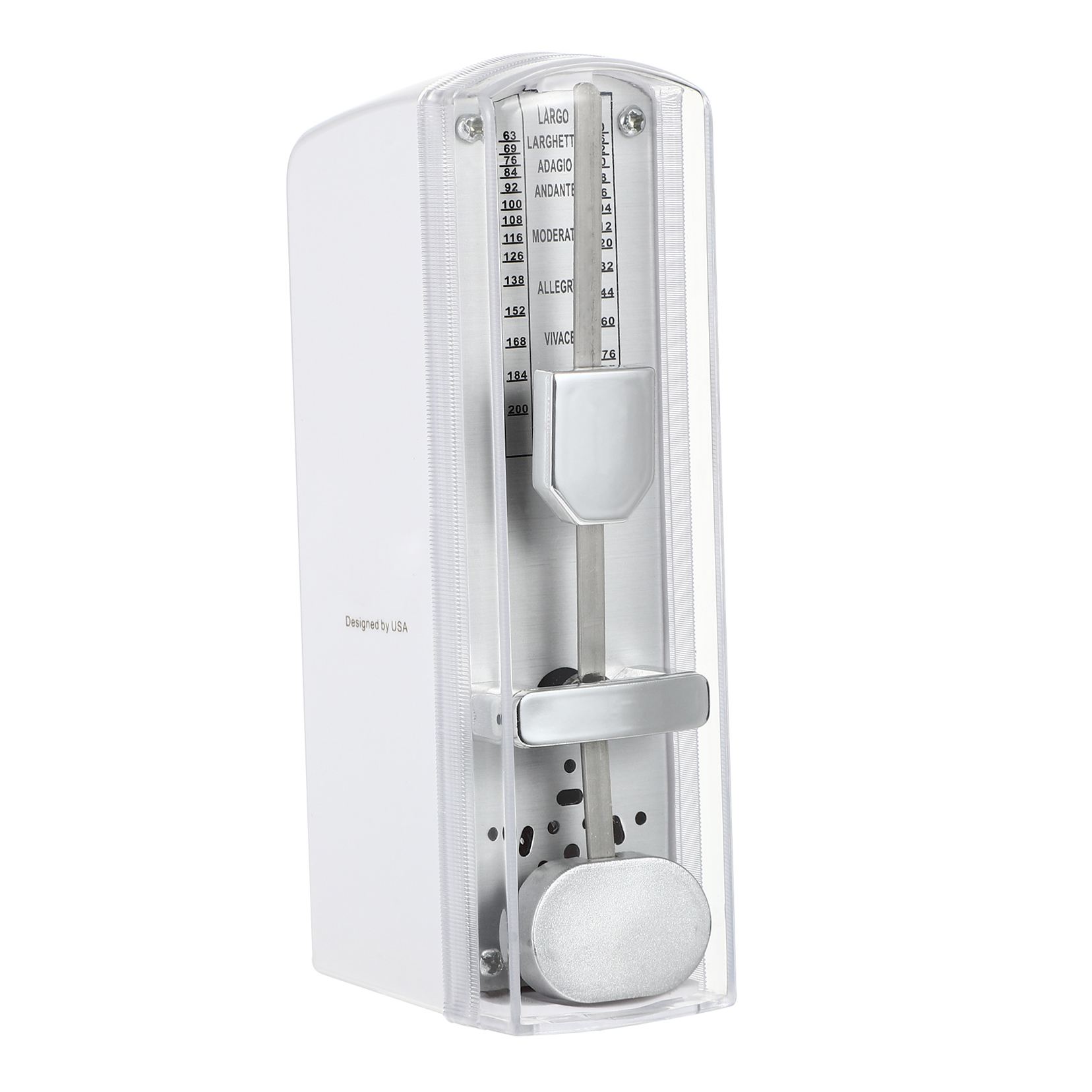 FONDOTIN Portable Metronome for Beginners, White ABS Metal Body, Precise Tempo Keeper for Music Practice and Instrument Training
