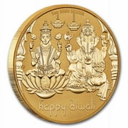 2023 Tuvalu 1 oz Silver Gilded Diwali Medallion Proof