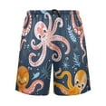 thumbnail image 2 of Men's Pajama Shorts Bottoms with Pockets Soft Lightweight Lounge Sleep Wear Cartoon Funny Octopus, 2 of 6