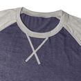 thumbnail image 6 of Daiosportswear Color Block Tops for Men Casual Stylish Crewneck Raglan Long Sleeve Baseball Tee Shirts Fall Pullover Dark Blue S, 6 of 7