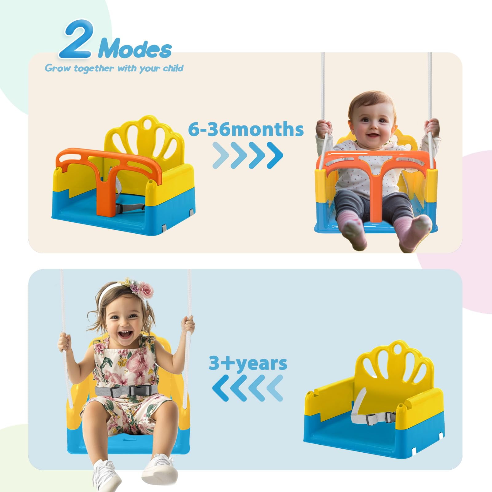G TALECO GEAR Foldable Toddler Swing, Children’s Swing Set for Backyard, Portable Baby Swing Outdoor, Blue