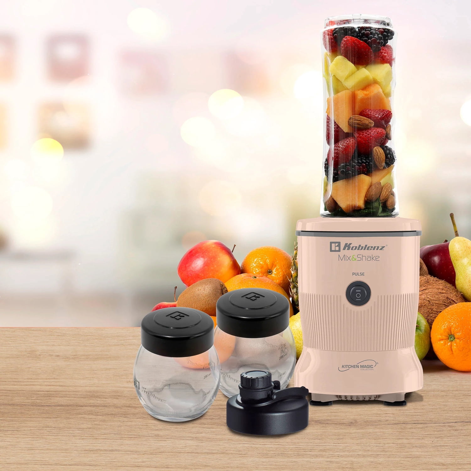 Koblenz 600-Watt 20.2-Oz. Personal Mix and Shake Blender Kit (Salmon), MSKM-600 2PS