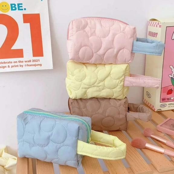 Flower Stitch Makeup Carrying Pouch