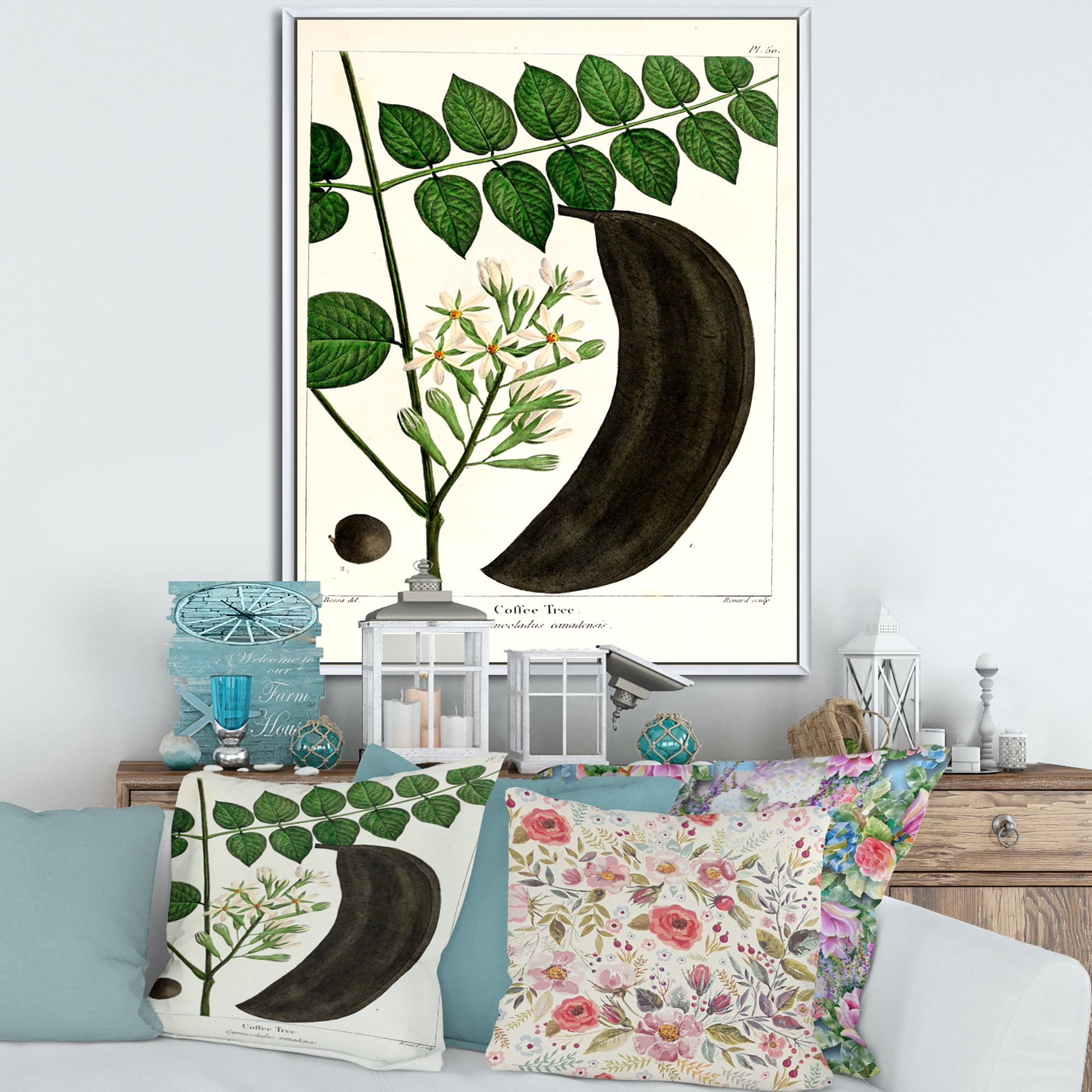 Designart 'Ancient Plant Life IX' Traditional Framed Canvas Wall Art Print