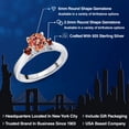 thumbnail image 2 of Gem Stone King 925 Sterling Silver Ecstasy Mystic Topaz and Red Garnet 3-Stone Engagement Ring for Women (1.14 Cttw, Round 6MM, Gemstone November Birthstone, Size 9), 2 of 6
