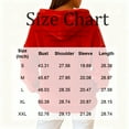thumbnail image 3 of Women's Loose and Comfortable Drawstring V-Neck Long Sleeved Christmas Print Hoodie for Holiday Season and Casual Fashion Wear,Red,XL, 3 of 7